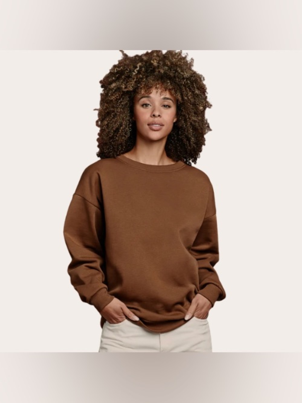 Nuuds classic crewneck chocolate brown pullover.